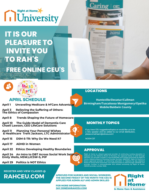 Right at Home-Alabama CEU - An Intro to DBT Across Social Work Settings
